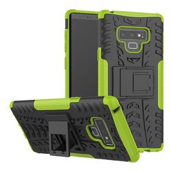 Stødsikker rustning sag for Samsung Note20 ultra med støttefod all inclusive dække grøn rpc2289