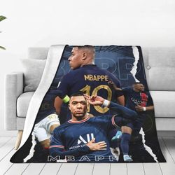 Kerota 10 Mbappe 7 Erittäin pehmeät mikromatkafleecepehmopeitot kotisänkyyn, sohvalle, olohuoneeseen ABD19632 50x40in 125x100cm