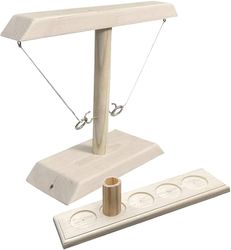 AIR Forrevne Ring Kaste Spil - Håndlavet træ kaste med Shot Ladder Bundle Set White