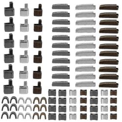 120 metallisen vetoketjun liukukiskokorjaussarja, jossa on 4 kokoa liukupäitä, pohjakiinnittimiä, pysäyttimiä ja kiinnitystappeja vaatteille, lauku...