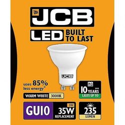JCB LED GU10 3W hehku lamppu korkki 235lm 3000k lämmin valkoinen One Size