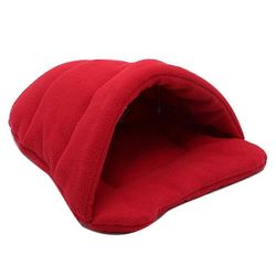 Paksu fleece lämmin koira kissa teltta luola pesä sänky tossu muotoinen lemmikkieläinten makuupussi Punainen XS