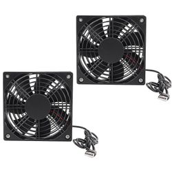 Ultra Silent Quiet Cooling Fan 2stk - 5V USB PC Cooler Fan til Computer Case