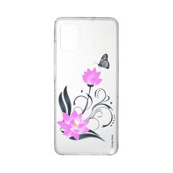 Crazy Kase Skrog til Samsung Galaxy A41 Fleksibel Lotus Blomst og Sommerfugl