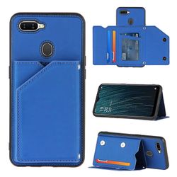 Gangxun Sag For Oppo A12/a7/a5s Vintage Cuir Cover Læderetui Kofanger - Bleu