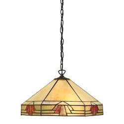 Interiors 1900 Lighting Nevada 1 Lys Medium Loft Vedhæng Mørk Bronze, Tiffany glas, E27