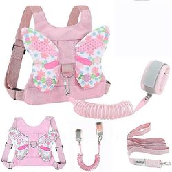 Pikkulasten talutushihna + Anti Lost Wrist Link Child Kids Safety Harness Kids Walking Wristband Assistant Strap Belt yhteensopiva Girl Pink Tapest...