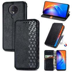 Kompatibel med Tecno Spark 6 Flip Case Etui Vintage Wallet Flip Cover med magnetisk lukning Coque - Blå sort
