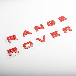 3d Abs Logo Range Rover Bokstäver Emblem Klistermärke Bil Front Hood Badge För Range Rover Sport Evoque L322 L320 L406 P38 Tillbehör Röd RR