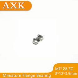 Ægte 10stk/parti Mf128zz Mf128 Zz 8x12x3,5mm Miniature Flange Bærende Tynd Væg Dyb Rille Kugle Radial Helt Ny