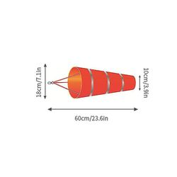 60/80/100cm Reflekterende vindsok Udendørs lufthavn Vindretning Vindtæt vejrvane Weathercock Windbag Vind Vane Indikator Rødgrå 60cm