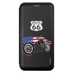 Crazy Kase Sag til Samsung Galaxy A9 (2018) Black Harley Motorcykel Mønster