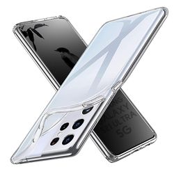 Akami Skrog til Samsung Galaxy S21 Ultra 5g, silikonebeskyttelsesdæksel af høj kvalitet, gennemsigtig
