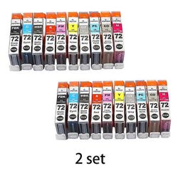 Yhteensopiva Lnk-kasetti Canon 72 PGI 72panon Pixma Pro-10 Pro-10s -mustesuihkutulostimen mustekasetille 2 sarjaa