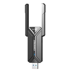 WiFi7 USB-sovitin BE6500 WiFi-kortti USB 3.0 WiFi 7 verkkolähetin-vastaanotin langaton sovitin PC-kannettavalle Musta