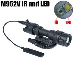 M952v Ir Scout Taktisk Weapon Light Led White Light Output Vandtæt Remote Switch Tryk Lommelygte Qd Mount Picatinny Rail sort