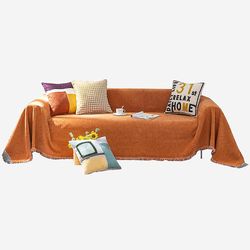 Barsinfi Sofa Cover Solid Chenille Sofa Fuld dækning Fire sæsoner Universal Fortykke ridsefast boligindretning tæppe 180*380cm
