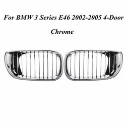 Scitoo Par Chrome Front Bumper Kidney Grill til BMW E46 4 Dørs Sedan 320i 325i 325Xi 330i Facelift 2002-2005 Front Hood Grille Grill Alle Chrome