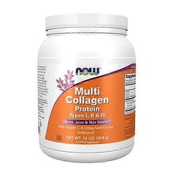 Now Foods Multi Collagen Protein Types I, II &III jauhe maustamaton, 16 oz