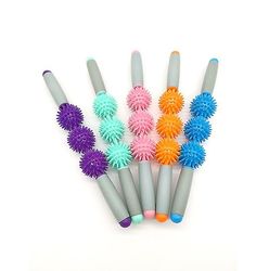 Coosilo Ryg og hals massage massage Stick Hedgehog Ball, Relax Muscle Fitness Motion Roller, Yoga Roller lilla