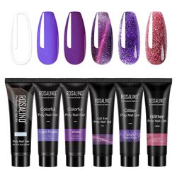 Initially Udvidelse Gel Sæt 6pcs Crystal Negle extensions neglelak 6GELSTOOL-11