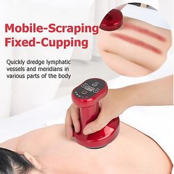 Led Electric Cupping Slankende Massager Akupunktur Slankende skrabning Rød