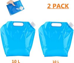 Pocket Water Bag 10l sammenleggbar vannpose 2 stk drikkevannsbeholder for sport camping fotturer Picnic Travel Bbq