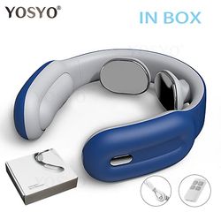 Ny Remote Smart Neck Skulder Ems Muskel Massager Trainer Afslapning Electric Pain Relief Toolcervical Ryghømning Fysioterapi blå