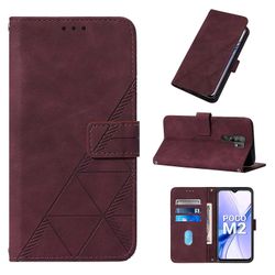 Gangxun Kompatibel med Xiaomi Redmi 9/ 9 Prime Case Læder Folio Cover Wallet Magnetic Premium Etui Coque rød