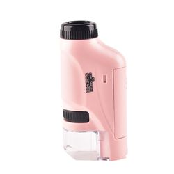 Sevenday Håndholdt Mini Mikroskop 60x-120x Lomme LED Lys Mikroskop Bærbar Mikroskop Barn Gaver Rosa