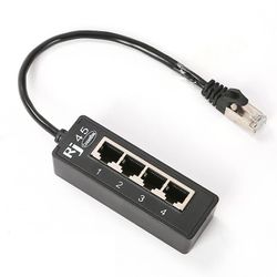 Ryra 4 i 1 RJ45 LAN-stik Ethernet-netværkssplitteradapterkabel 1 han til 4 LAN