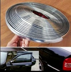 5m Auto Krom Støbning Trim Strip Kofanger Beskytter Trim Tape til vindue Kofanger Gitter Dør Krom Strip Bilklistermærke 12MM