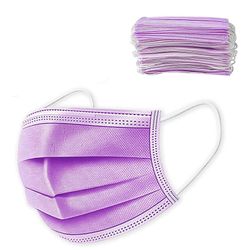 50 kpl Pakkaus Kasvonaamio Kertakäyttöinen 3Ply kasvosuojus aikuisten päivittäiseen suojaan Pölytiivis Hengittävä nenä Violetti 50PCS Bagged