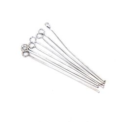 Uclac 200stk / Lot Eye Head Pins Perler Pins Øreringe Wire DIY smykker Making Craft Sølv 40x0.7mm