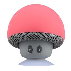Hiborth kannettava mini söpö sieni vedenpitävä sucker Bluetooth-yhteensopiva kaiutin basso äänilaatikko Punainen