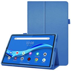 Lenovo Tab M10 FHD Plus (2. sukupolvi) PU-nahkakotelo iskunkestävä läppätablettikotelo jalustalla joustava kynäpidike Baby Blue