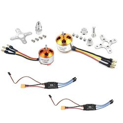 2pack 2212 1400kv/2200kv harjaton outrunner-moottori kiinnikkeellä 10T / 6T + 30A XT60 ESC RC-lentokoneelle Q-Superb Kuten
