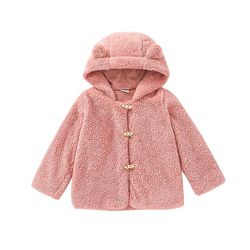 Barsinfi Børns Grain Fleece Hættetrøje Cute Cardigan Toppe Børnetøj 3-4Y