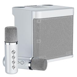 Ys-203 Portable K Song Bluetooth Soundbox Högtalare Trådlös mikrofon Set Utomhus Family Party Singing Song Subwoofer - Vit