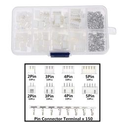 Xh2.54 2p 3p 4p 5 pin 2.54mm pitch terminal kit / hus / pin header jst stik tråd stik adapter xh kits tjc3