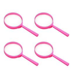 60mm 3x kädessä pidettävä suurennuslasi särkymätön lukusuurennuslasi vanhuksille ja lapsille, liukumaton kahvan suurennuslasi Vaaleanpunainen