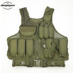 Politi Taktisk Airsoft Vest Udendørs Camouflage Militær Body Armor Jagt Molle Vest med Gun Hylster GRØN