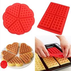 Vaffel Mold Cake Mould Non-stick Høj temperatur Hjerte Form Silikone Bagning Tool Mold Køkken Bakeware Waffle Bakeware Rectangle
