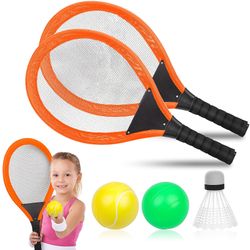 Langray 1pair barn tennis racket sett inkludert gratis badminton ocean ball myk tennis racquet tennis&badminton racket sett