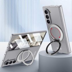 Unbrand Magneettinen kotelo Samsung Galaxy Z Fold 6: lle yhteensopiva Magsafen, sisäänrakennetun näytönsuojan kanssa Ohut PC-iskunkestävä kotelo Ha...