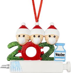 Witdreamer Vi fik alle vaccineret personlig juletræ ornament dekoration 3