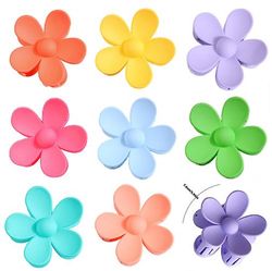 Lauwodun Akryl matteret greb klip hår klip simpel køl blomst hår klo kombination sæt Blomst 8-delt sæt