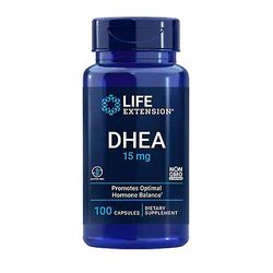 Life Extension Käyttöiän pidentäminen DHEA, 15 mg, 100 korkkia (1 kpl pakkaus)