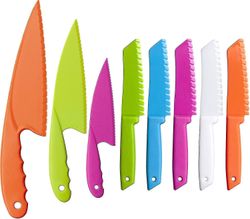 Mercy Kniver For Kids 8-delt Nylon Kjøkken Baking Knife Set, Perfect Toddler "s Safe Knife, salat kniv og brød, Salat Kjøkken Kniver