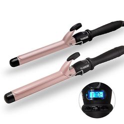 Coosilo Professionelle hårkrøller, bølgekrøllejern, elektrisk krøllejern, lcd-skærm justerbar temperatur 28mm